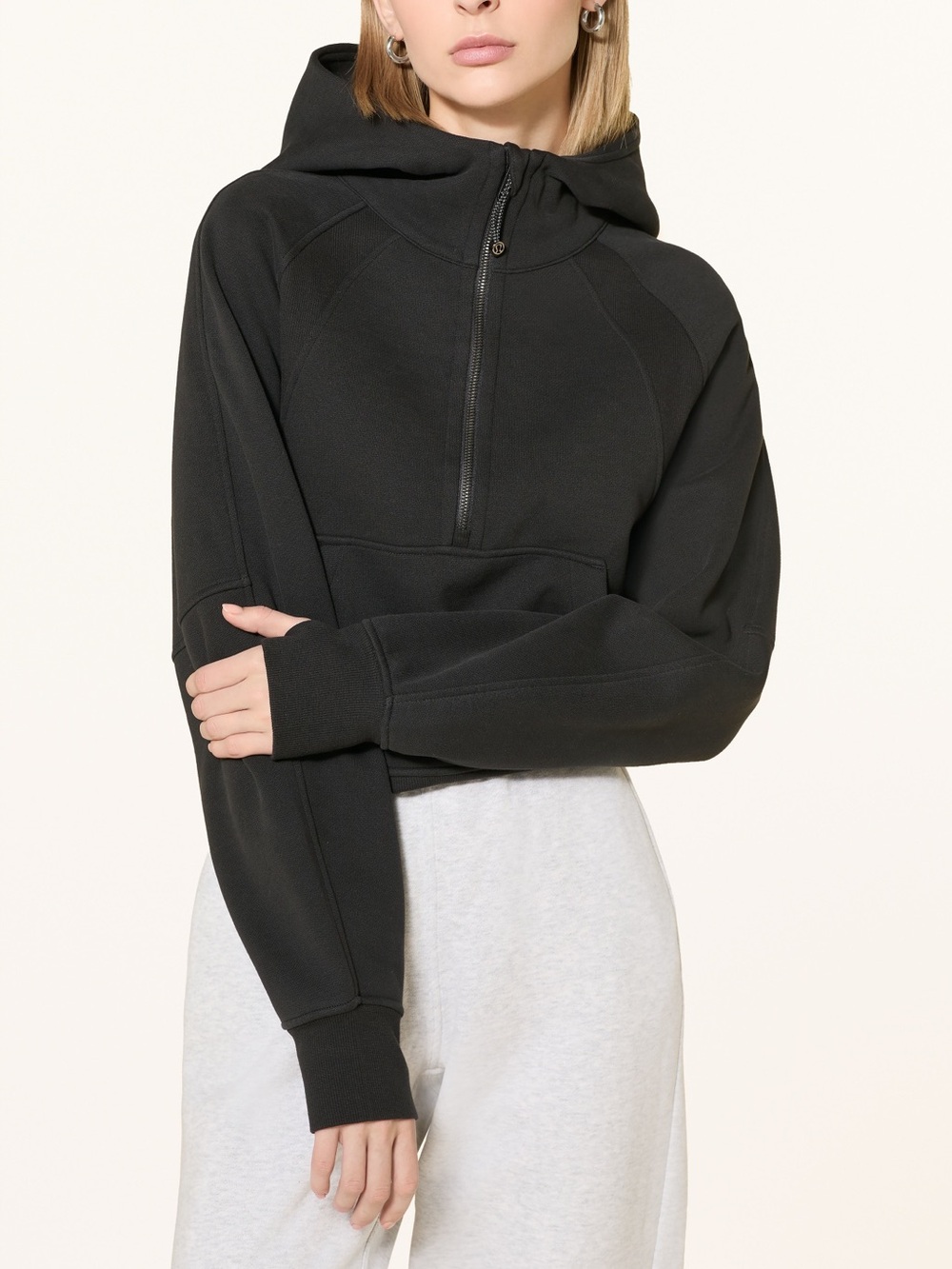 Lululemon SCUBA OVERSIZED HALF ZIP hoodie M/L Black